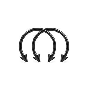 Stainless Steel Black Horseshoe Jewelry with Spikes